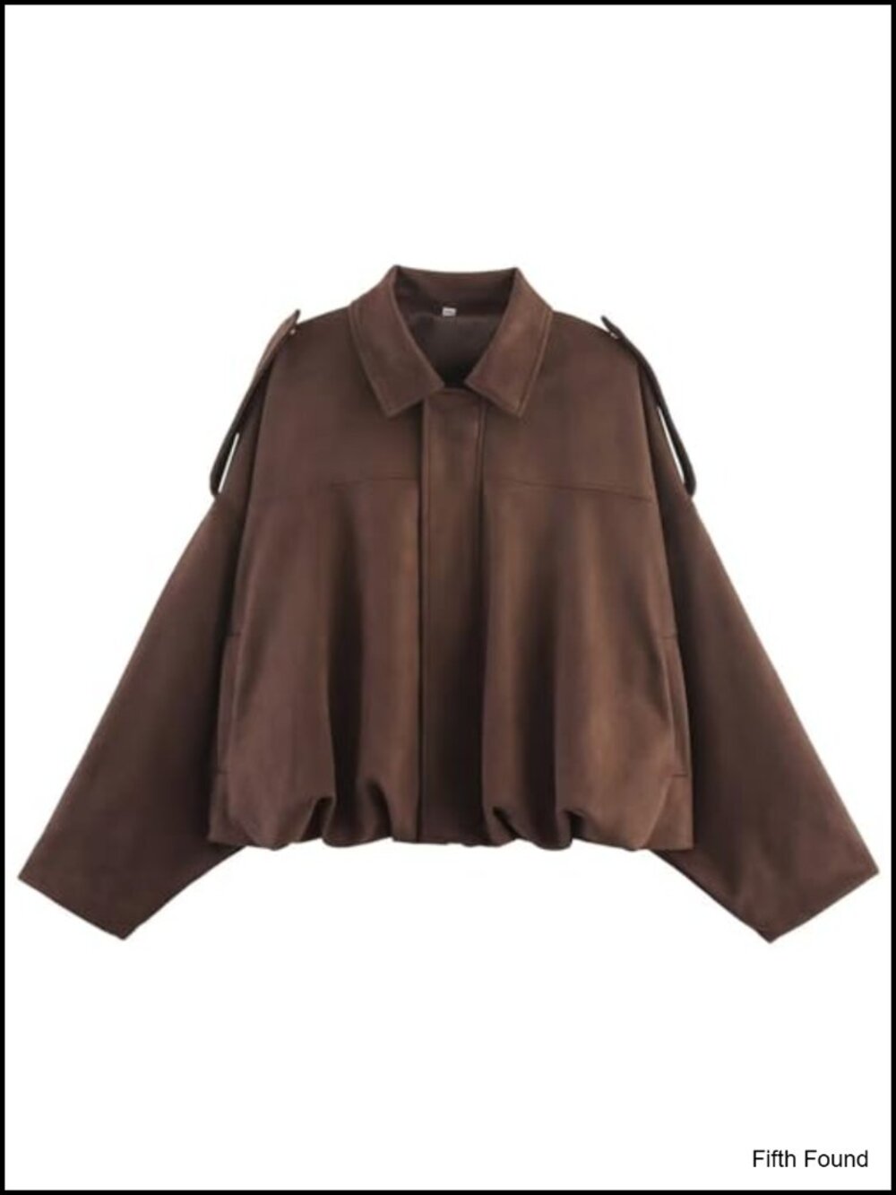 Womens Faux Suede Bomber Jacket Oversized Cropped Coat